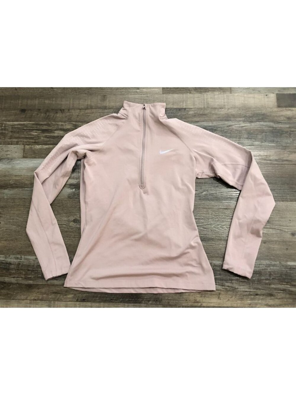 Nike Pro Tempo Womens Small Light Pink 1/4 Zip Athletic Pullover